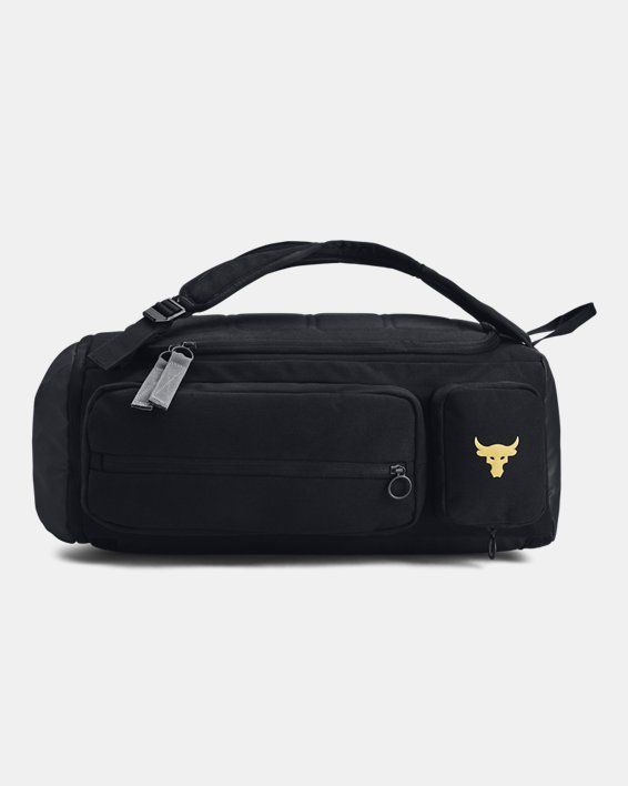 Men's Project Rock Duffle Backpack in Black image number 0